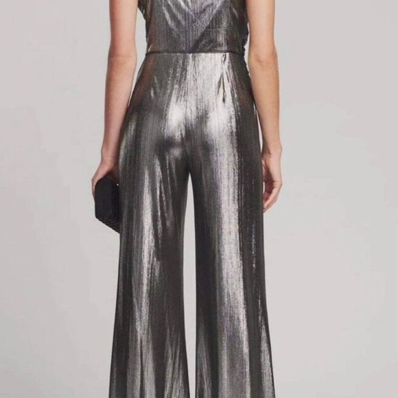 Retrofete Everly Metallic Silver Gunmetal
Flare Wide Leg Jumpsuit Size M - Picture 3 of 8